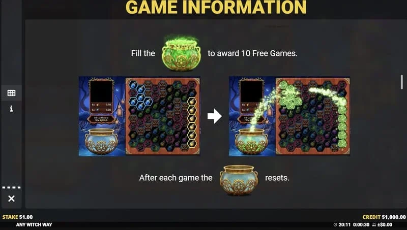 Any Witch Way - სავსე ქვაბი და Free Games-ის დაწყება